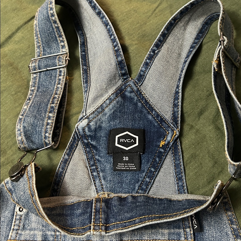 RVCA Blue Denim Overalls